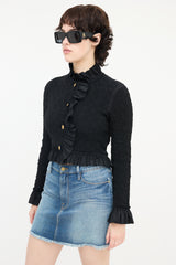 Alexander Wang Seersucker Ruffle Edge Jacket