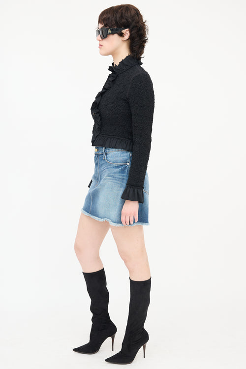 Alexander Wang Seersucker Ruffle Edge Jacket