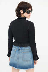 Alexander Wang Seersucker Ruffle Edge Jacket