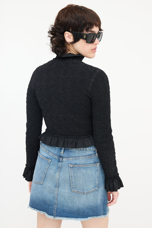 Alexander Wang Seersucker Ruffle Edge Jacket