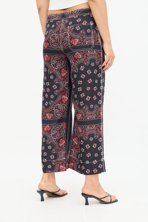 Alexander Wang Silk Paisley Bandana Print Trouser