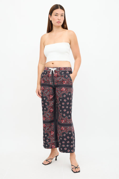 Alexander Wang Silk Paisley Bandana Print Trouser