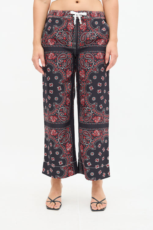 Alexander Wang Silk Paisley Bandana Print Trouser