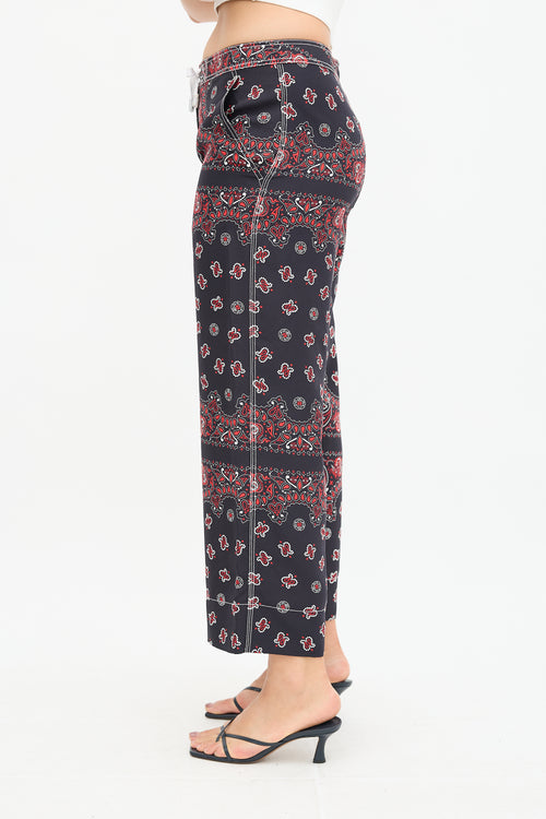 Alexander Wang Silk Paisley Bandana Print Trouser