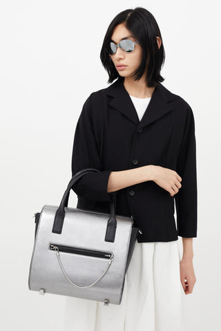 Alexander Wang Silver & Black Leather Chastity Crossbody Bag