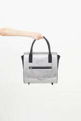 Alexander Wang Silver & Black Leather Chastity Crossbody Bag