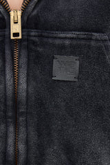 Alexander Wang Velour & Shearling Workwear Hoodie