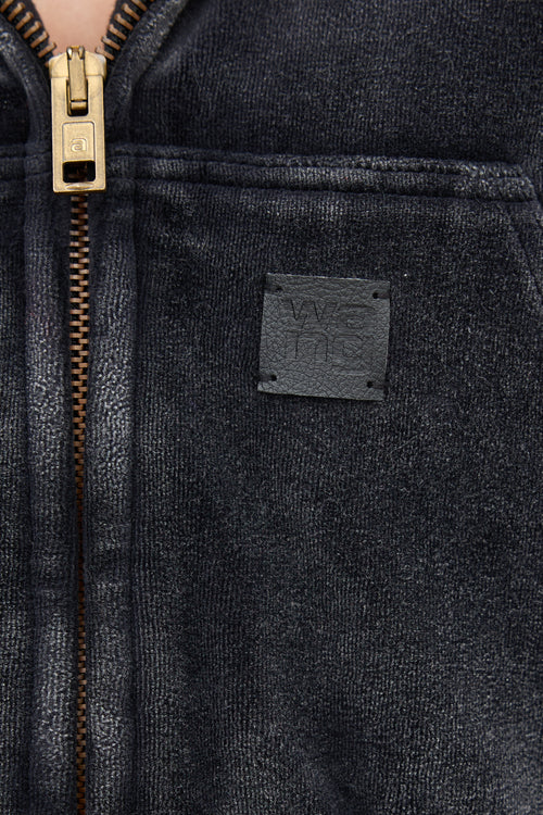 Alexander Wang Velour & Shearling Workwear Hoodie