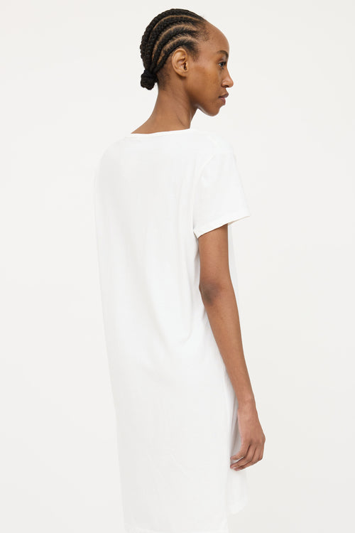 alexander wang white cut out dress Alexander Wang Slit Tailored Shirt Dress With Waist Tie in White