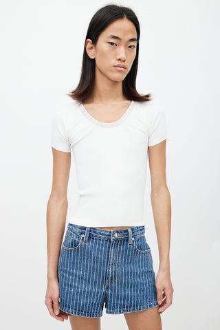 Alexander Wang White & Gold Chainlink Top