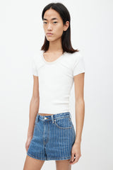 Alexander Wang White & Gold Chainlink Top