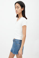 Alexander Wang White & Gold Chainlink Top