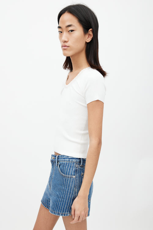 Alexander Wang White & Gold Chainlink Top