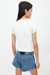Alexander Wang White & Gold Chainlink Top