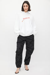 Alexander Wang White & Red Lipstick Logo Hoodie