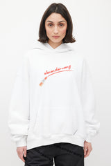 Alexander Wang White & Red Lipstick Logo Hoodie