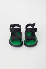 Alexander McQueen Black & Green Tread Platform Sandal
