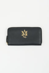 Alexander McQueen Black Logo Zip Around Wallet