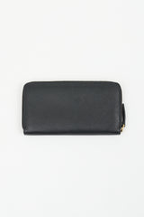 Alexander McQueen Black Logo Zip Around Wallet