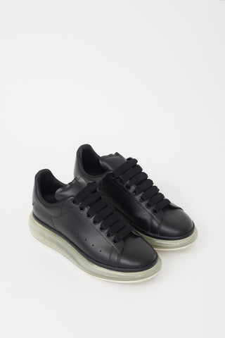 Alexander McQueen Black Leather Oversized  Sneaker