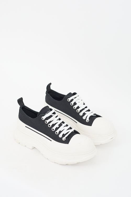 Alexander McQueen Black & White Tread Slick Platform Sneaker