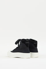 Alexander McQueen Black & White Canvas Plimsoll Platform Sneaker