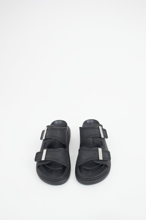 Alexander McQueen Black Rubber Slide