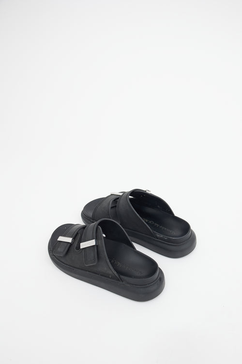 Alexander McQueen Black Rubber Slide