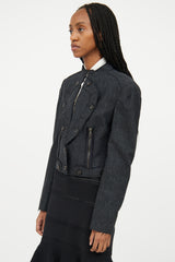 Alexander McQueen Dark Grey Wool Distressed Jacket