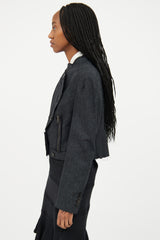 Alexander McQueen Dark Grey Wool Distressed Jacket