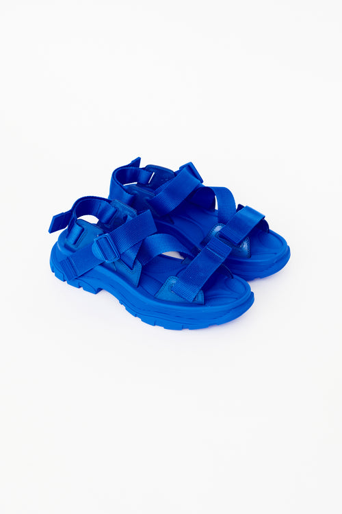 Alexander McQueen Electric Blue Tread Platform Sandal