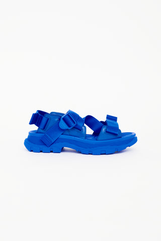 Alexander McQueen Electric Blue Tread Platform Sandal