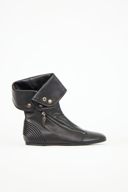Alexander McQueen Leather Faithful Flat Boot