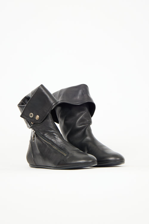 Alexander McQueen Leather Faithful Flat Boot