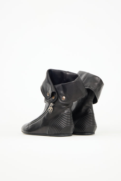 Alexander McQueen Leather Faithful Flat Boot