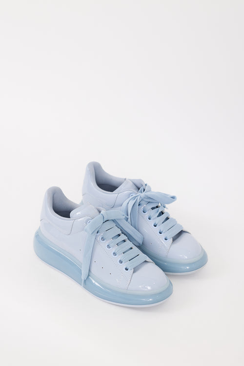 Alexander McQueen Light Blue Patent Leather Oversized Sneaker