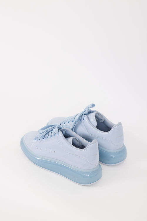 Alexander McQueen Light Blue Patent Leather Oversized Sneaker