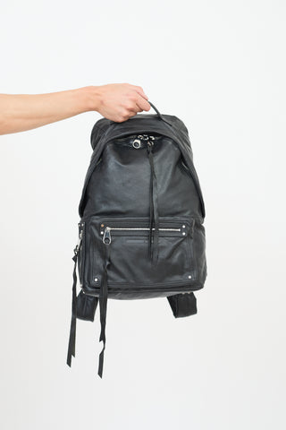 Alexander McQueen McQ Black Leather Loveless Zip Backpack