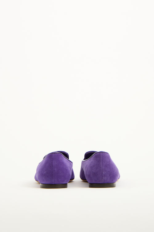 Alexander McQueen Purple Suede & Sequin Skull Loafer