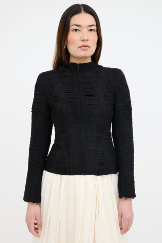 Alexander McQueen Vintage Silk Ruched Jacket