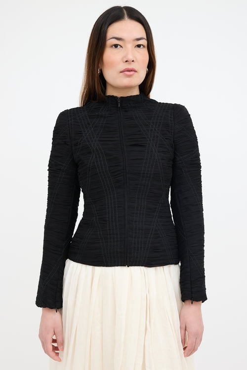 Alexander McQueen Vintage Silk Ruched Jacket