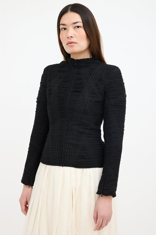 Alexander McQueen Vintage Silk Ruched Jacket