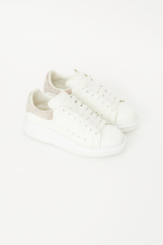 White & Grey Leather Oversized Sneaker
