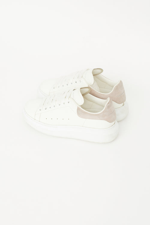 White & Grey Leather Oversized Sneaker