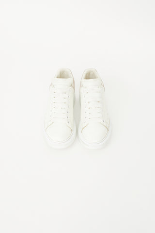 White & Grey Leather Oversized Sneaker