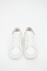 Alexander McQueen White & Grey Leather Larry Platform Sneaker