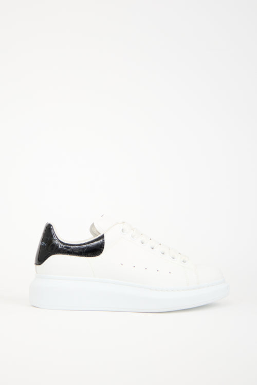 Alexander McQueen White & Black Leather Oversized Larry Sneaker