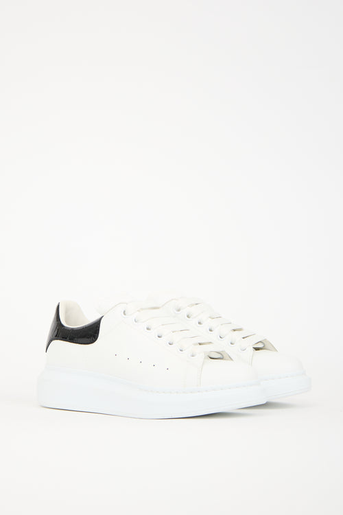 Alexander McQueen White & Black Leather Oversized Larry Sneaker