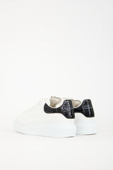 Alexander McQueen White & Black Leather Oversized Larry Sneaker