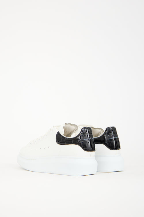 Alexander McQueen White & Black Leather Oversized Larry Sneaker